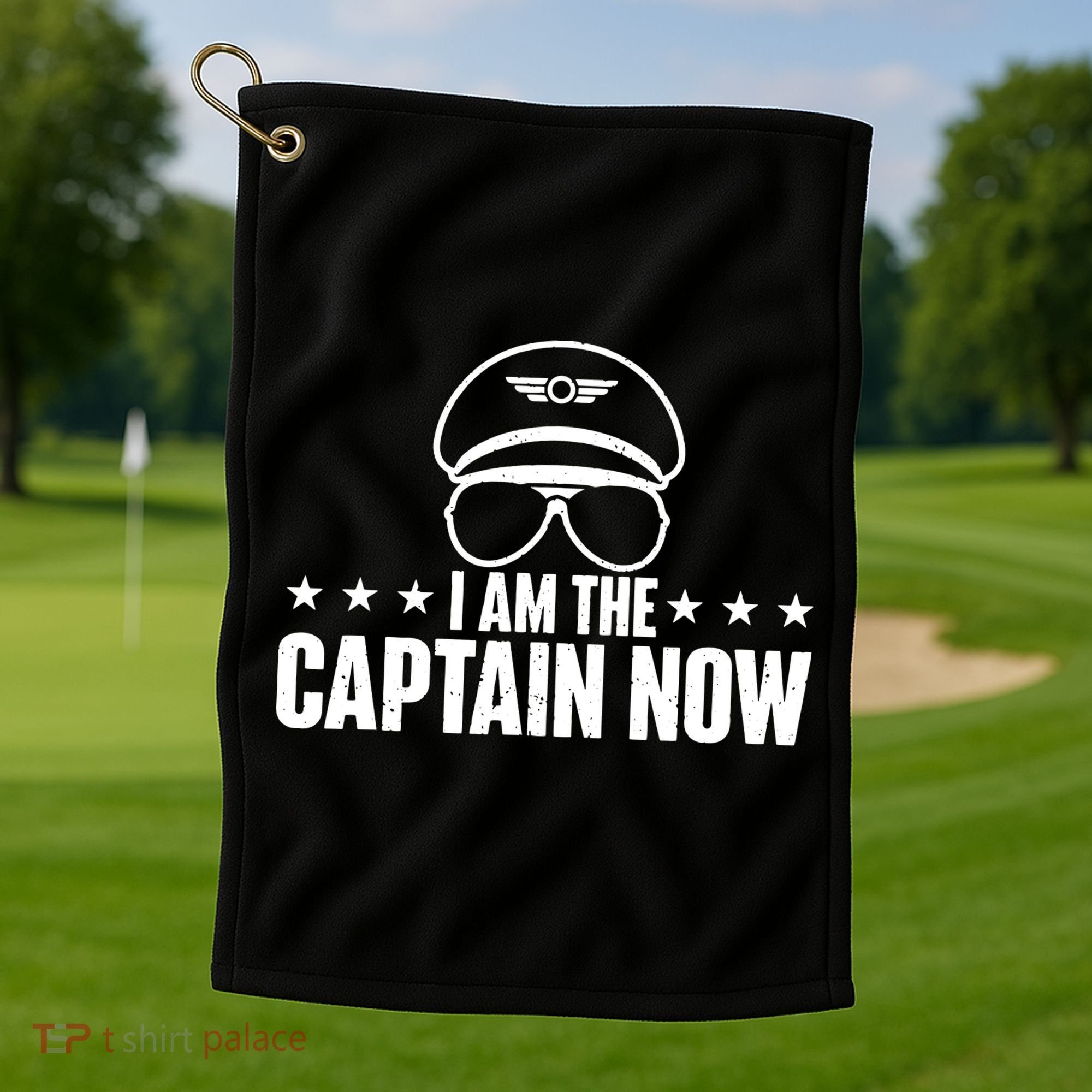 I Am The Captain Now Airplane Aircraft Lover Airline Pilot Golf Towel