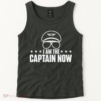 I Am The Captain Now Airplane Aircraft Lover Airline Pilot Tank Top thumb 2