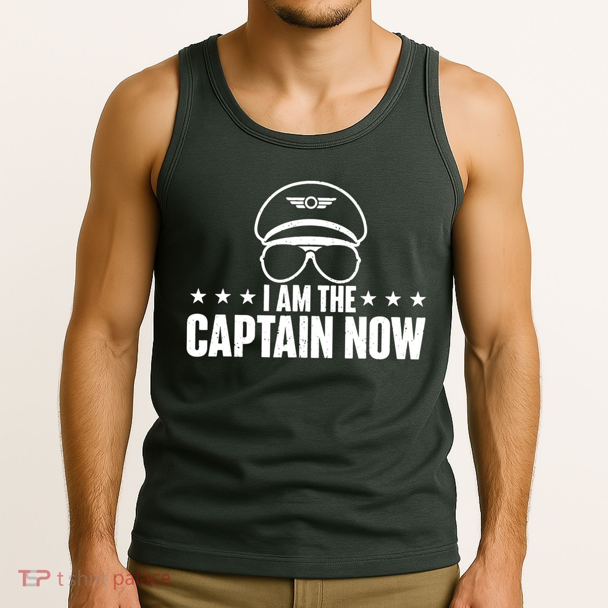 I Am The Captain Now Airplane Aircraft Lover Airline Pilot Tank Top