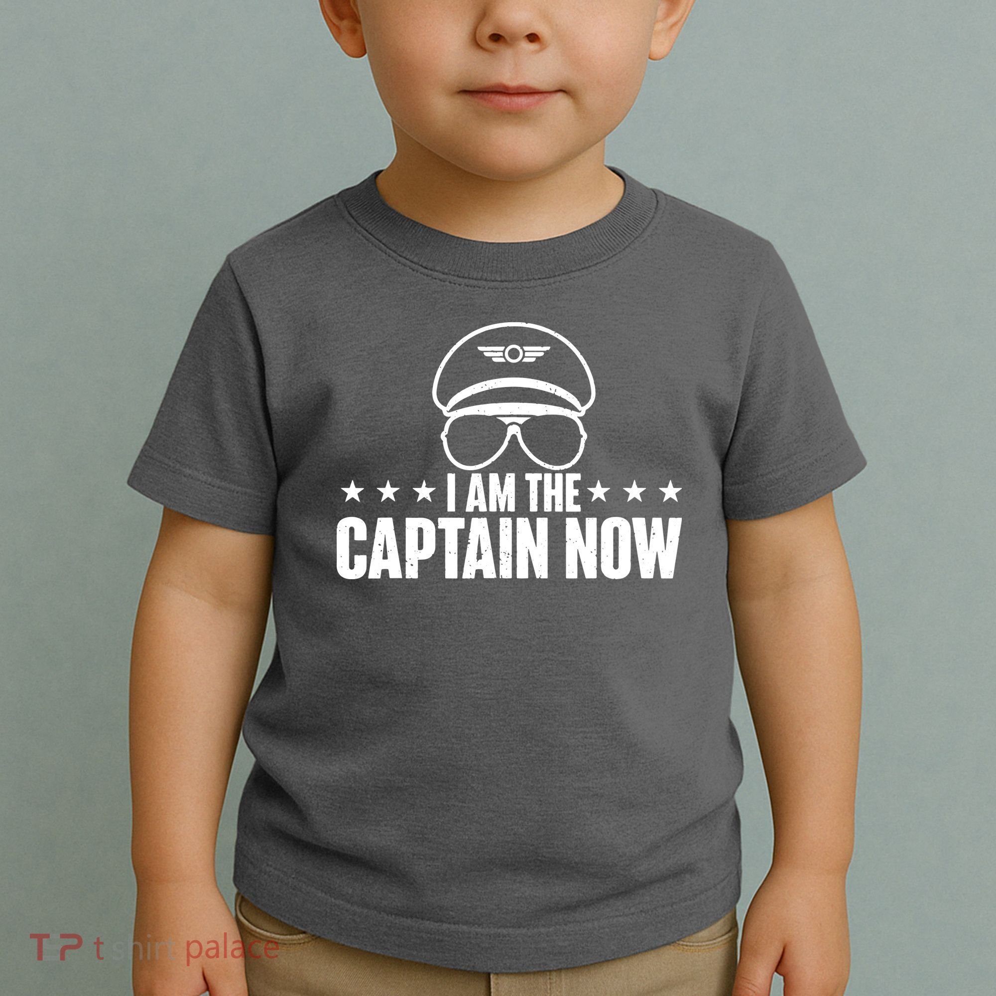 I Am The Captain Now Airplane Aircraft Lover Airline Pilot Toddler T-Shirt