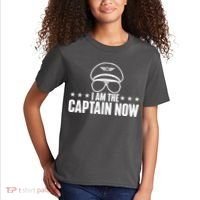 I Am The Captain Now Airplane Aircraft Lover Airline Pilot Kids T-Shirt thumb 2