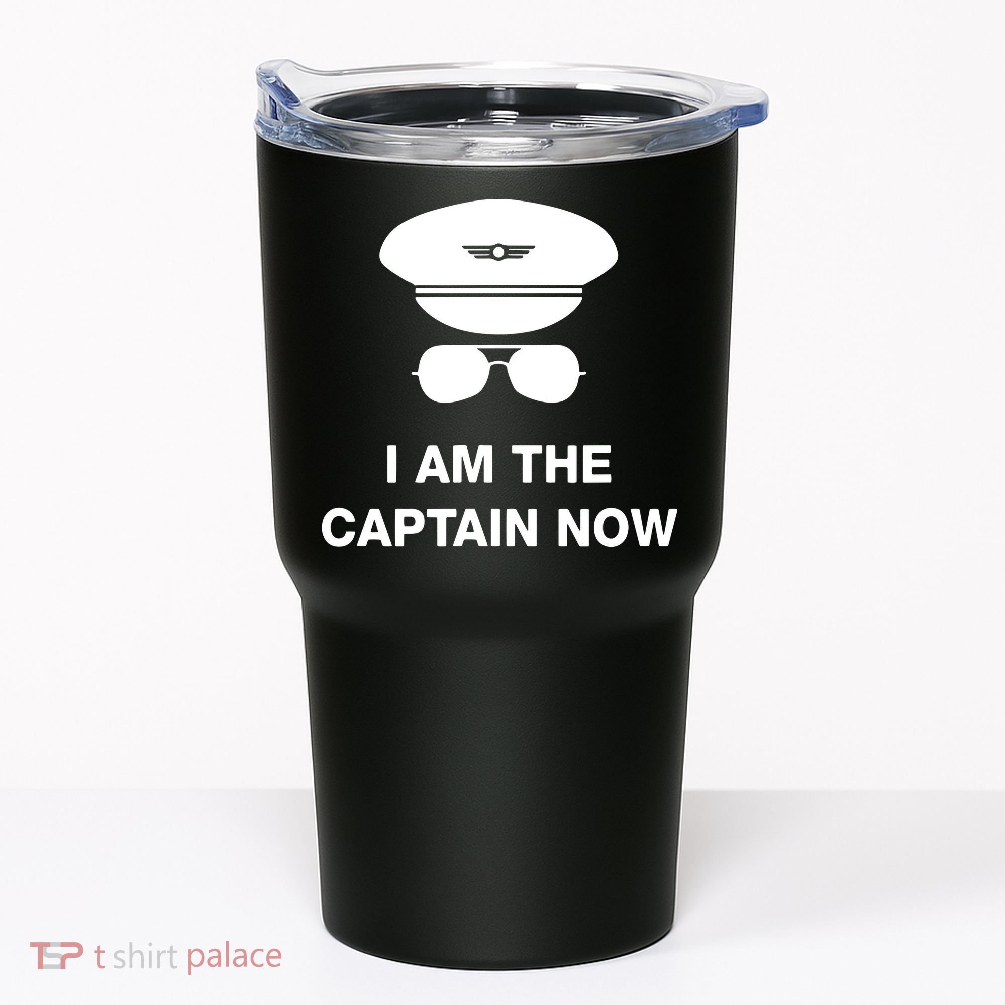 I Am The Captain Now Funny Pilot Tumbler