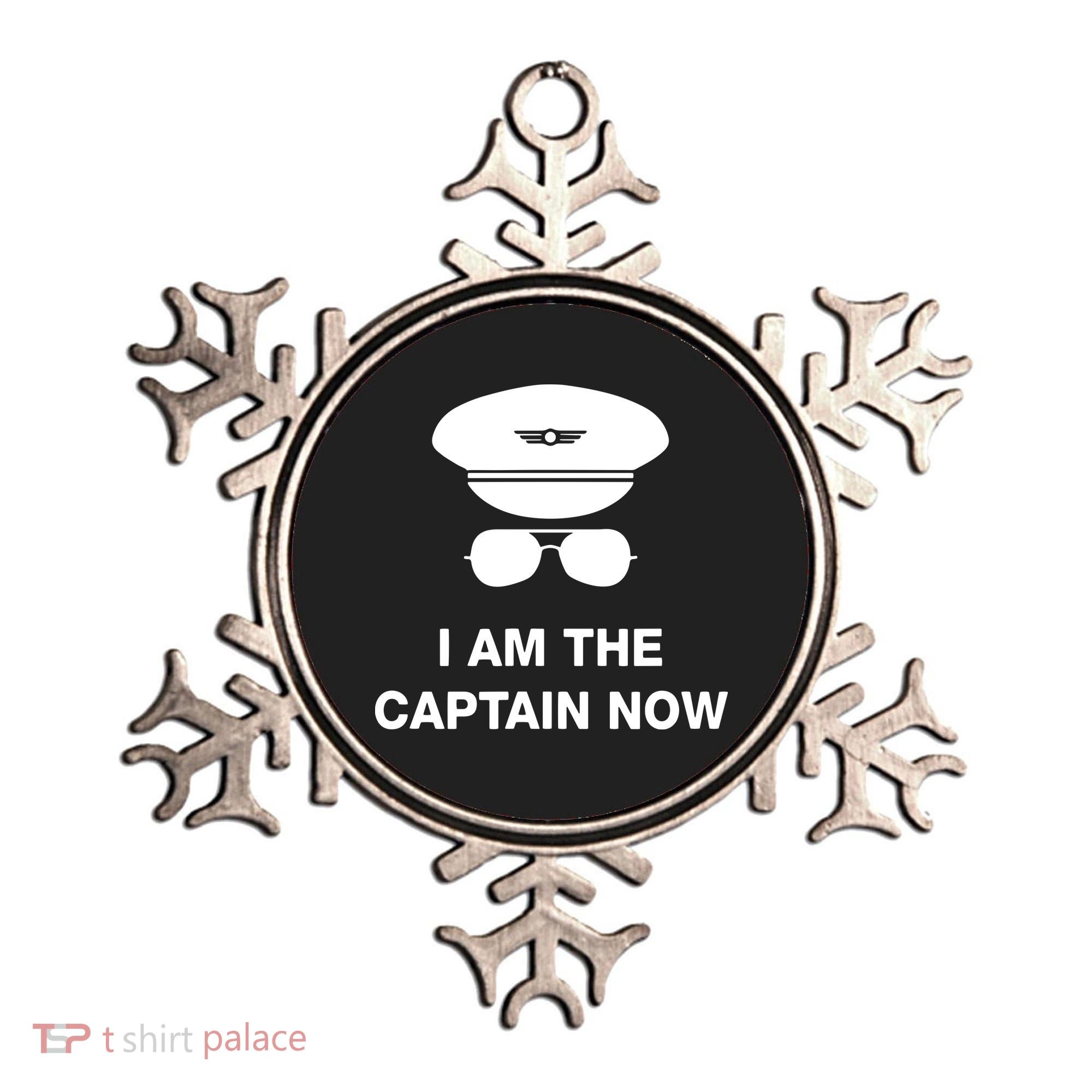 I Am The Captain Now Funny Pilot Ornament