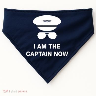 I Am The Captain Now Funny Pilot USA-Made Doggie Bandana