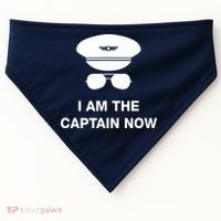 I Am The Captain Now Funny Pilot USA-Made Doggie Bandana thumb 0