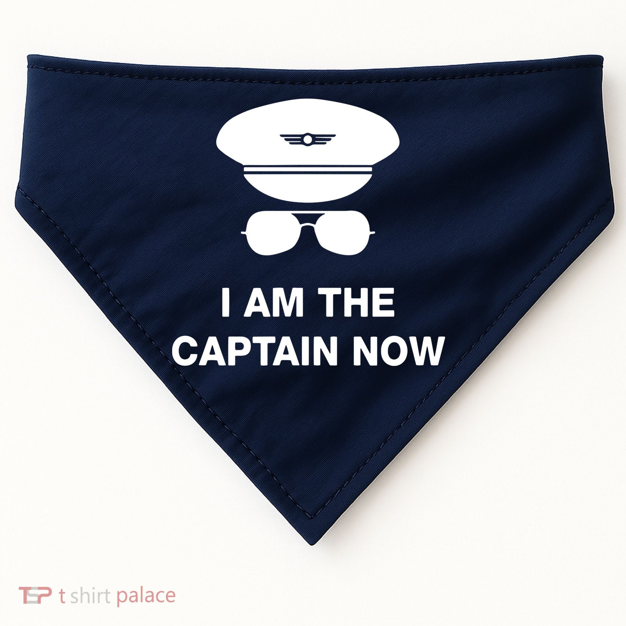 I Am The Captain Now Funny Pilot USA-Made Doggie Bandana