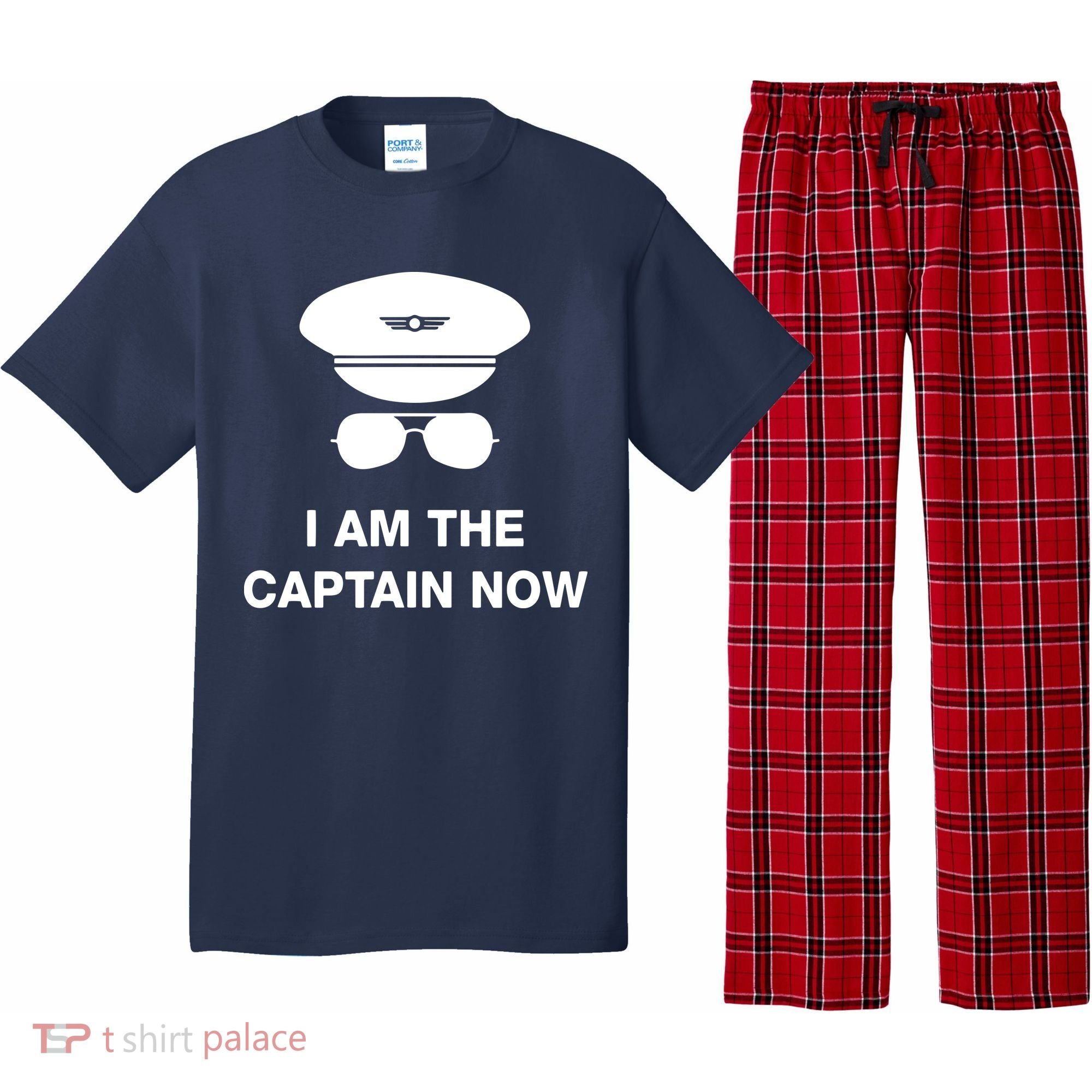 I Am The Captain Now Funny Pilot Pajama Set
