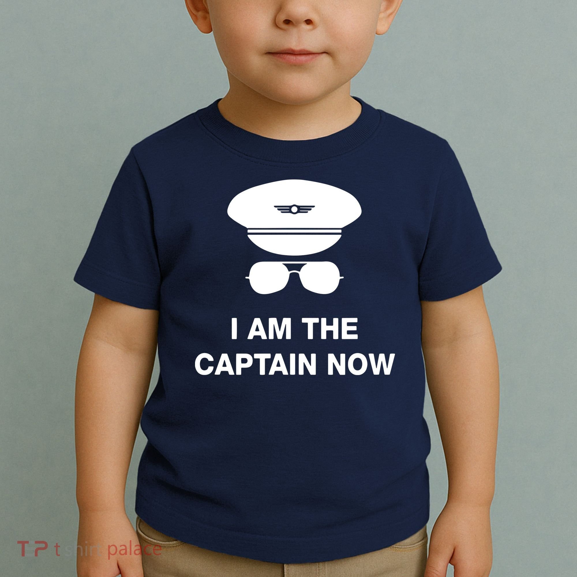 I Am The Captain Now Funny Pilot Toddler T-Shirt