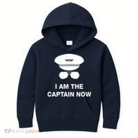 I Am The Captain Now Funny Pilot Kids Hoodie thumb 0