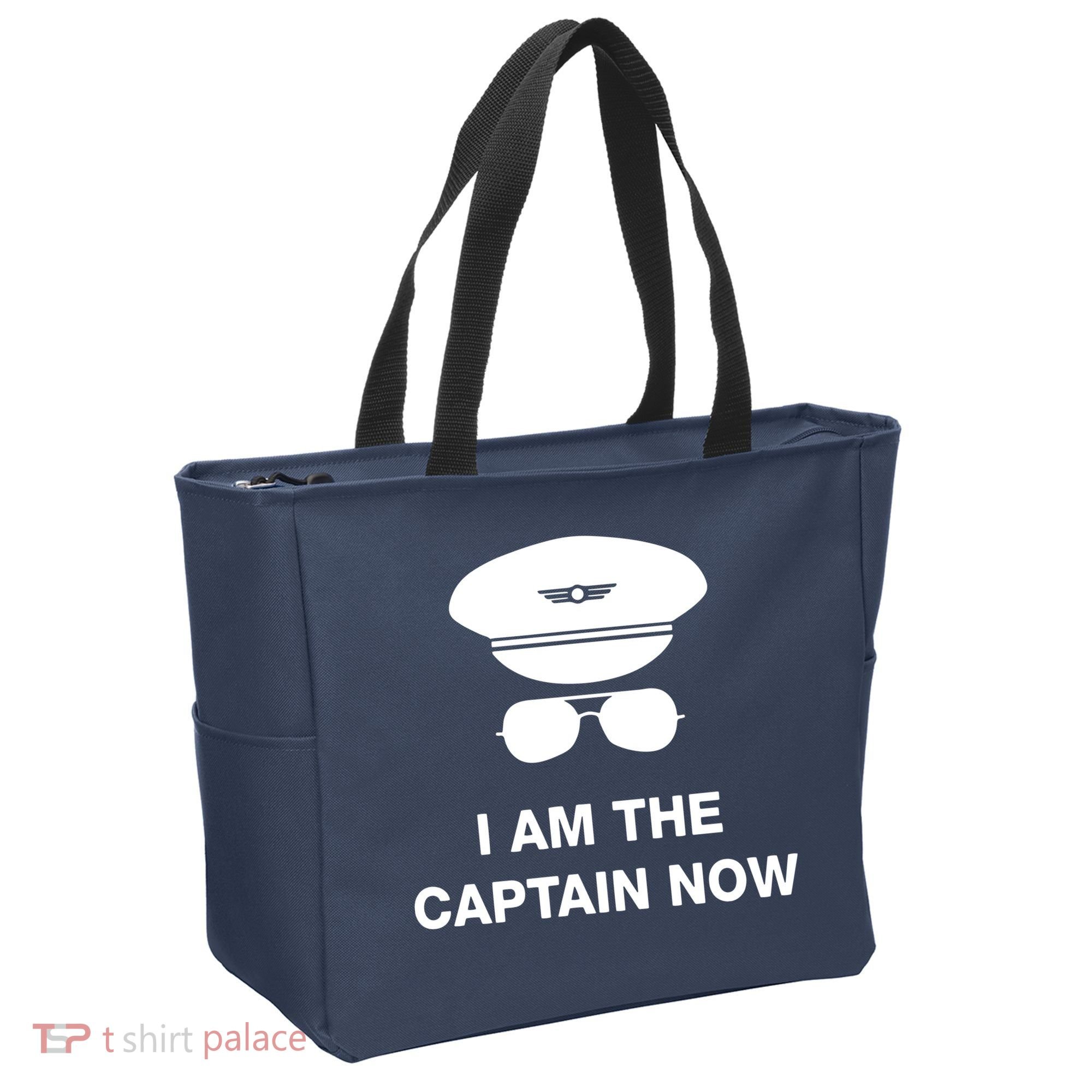 I Am The Captain Now Funny Pilot Tote Bag