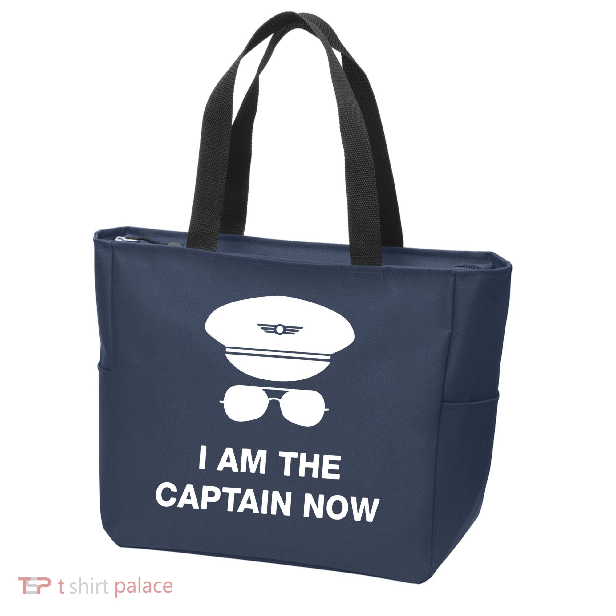 I Am The Captain Now Funny Pilot Tote Bag