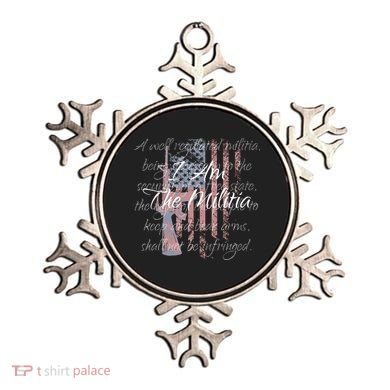 I Am The Militia Pro 2nd Amendment Proud American Flag Gift Ornament