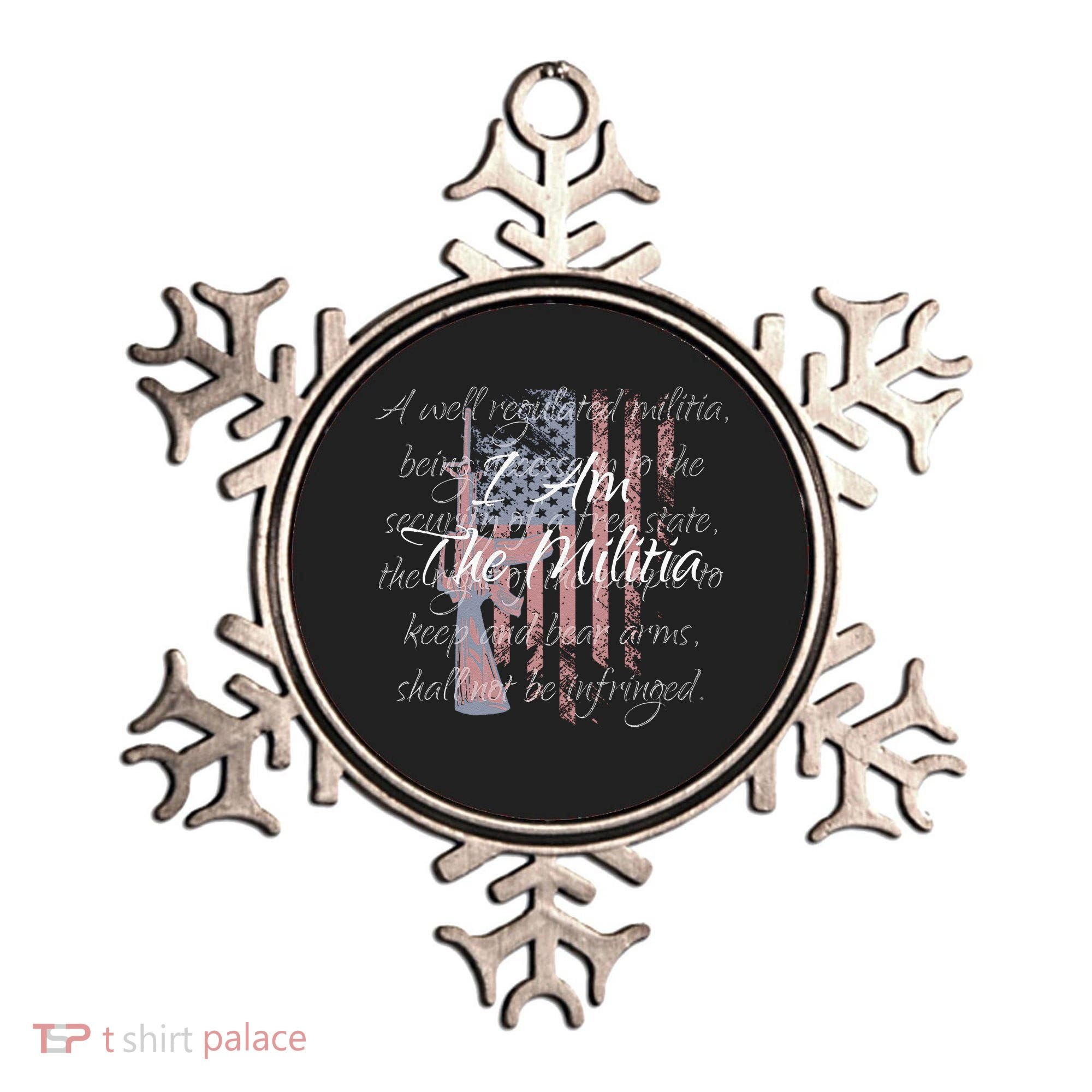 I Am The Militia Pro 2nd Amendment Proud American Flag Gift Ornament