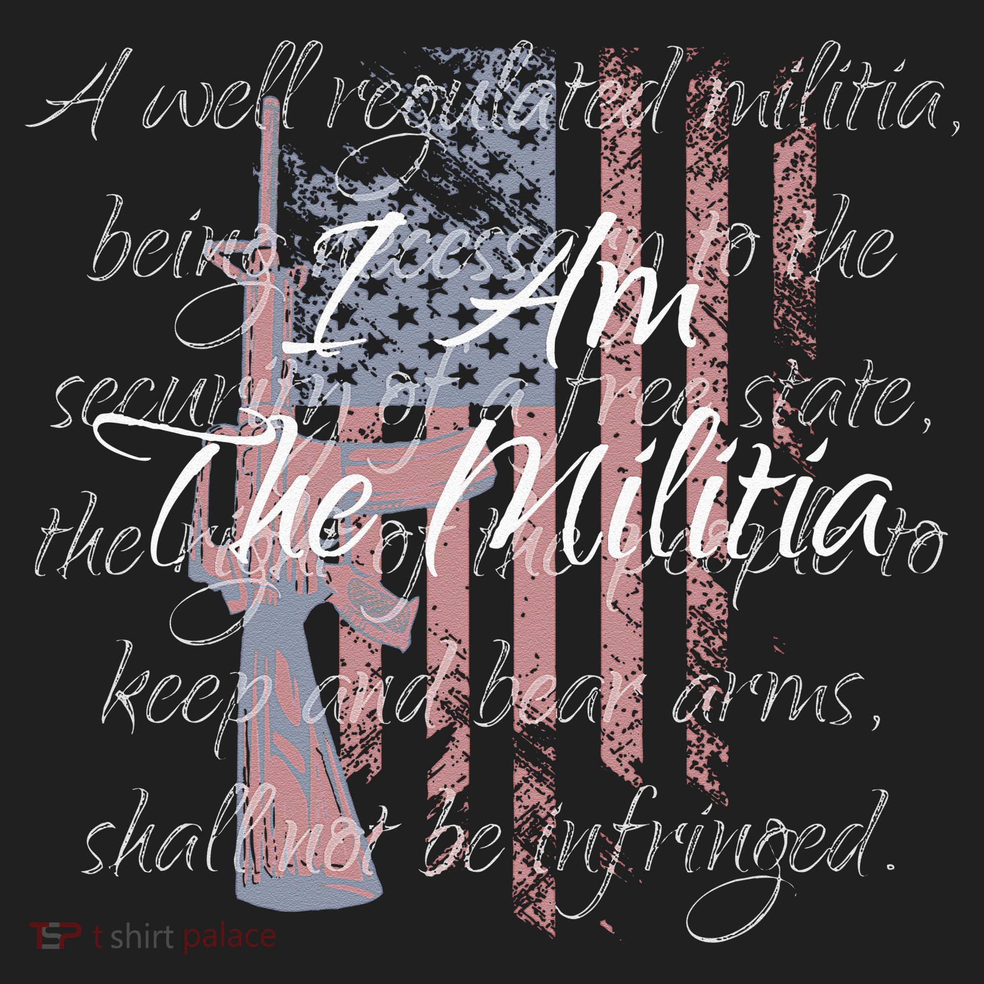 I Am The Militia Pro 2nd Amendment Proud American Flag Gift Golf Towel