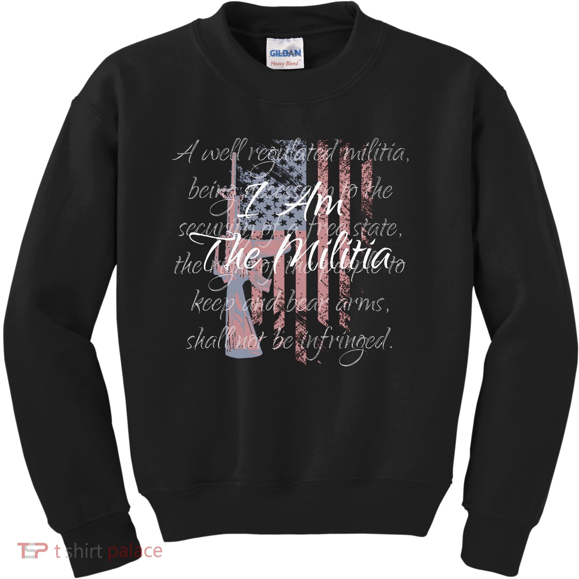 I Am The Militia Pro 2nd Amendment Proud American Flag Gift Kids Sweatshirt