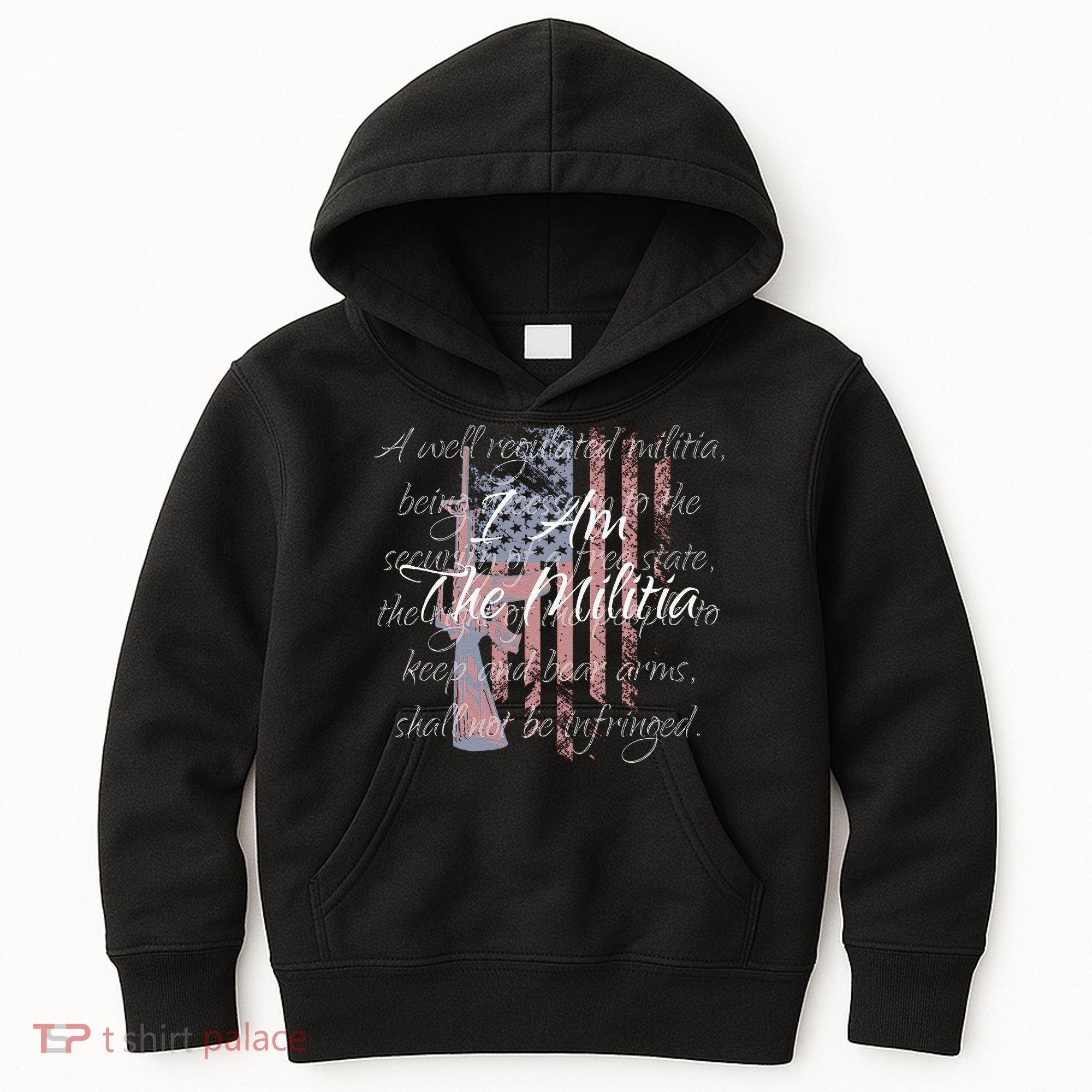 I Am The Militia Pro 2nd Amendment Proud American Flag Gift Kids Hoodie