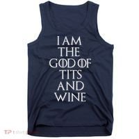 I Am The God Of Tits And Wine Tank Top thumb 0