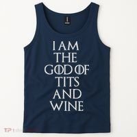 I Am The God Of Tits And Wine Tank Top thumb 2