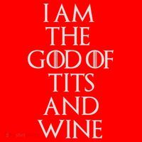 I Am The God Of Tits And Wine Santa Hat thumb 1