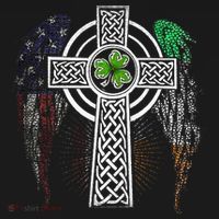 Irish American USA Flag Celtic Cross St Patricks Day Women's Hoodie thumb 2