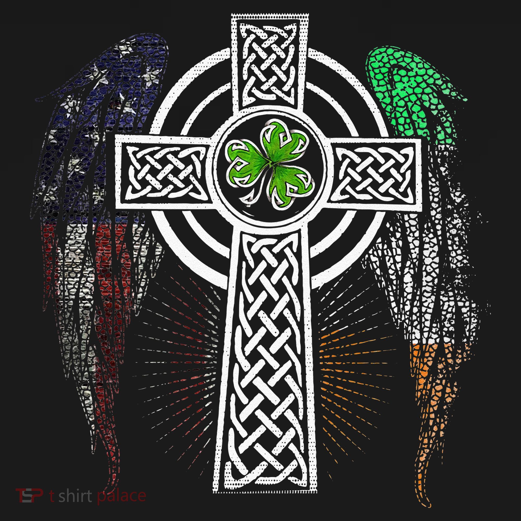 Irish American USA Flag Celtic Cross St Patricks Day Women's Hoodie