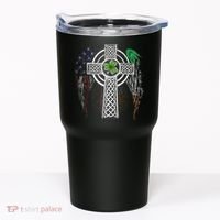 Irish American USA Flag Celtic Cross St Patricks Day Tumbler thumb 0