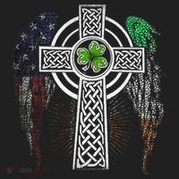 Irish American USA Flag Celtic Cross St Patricks Day Hat thumb 2