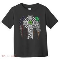 Irish American USA Flag Celtic Cross St Patricks Day Toddler T-Shirt thumb 0
