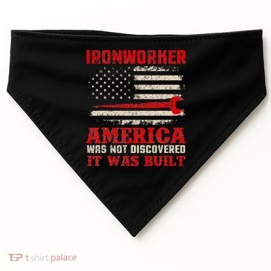 Ironworker American USA Flag Ironworking Worker Rodbuster USA-Made Doggie Bandana