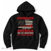 Ironworker American USA Flag Ironworking Worker Rodbuster Hoodie thumb 0
