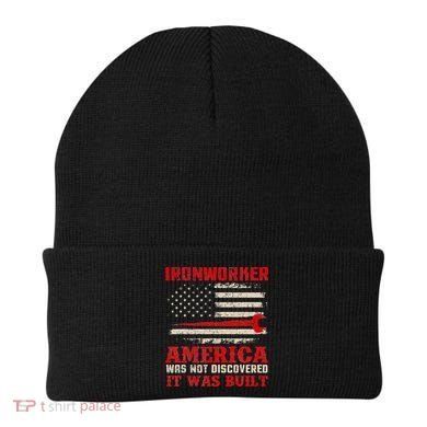 Ironworker American USA Flag Ironworking Worker Rodbuster Beanie