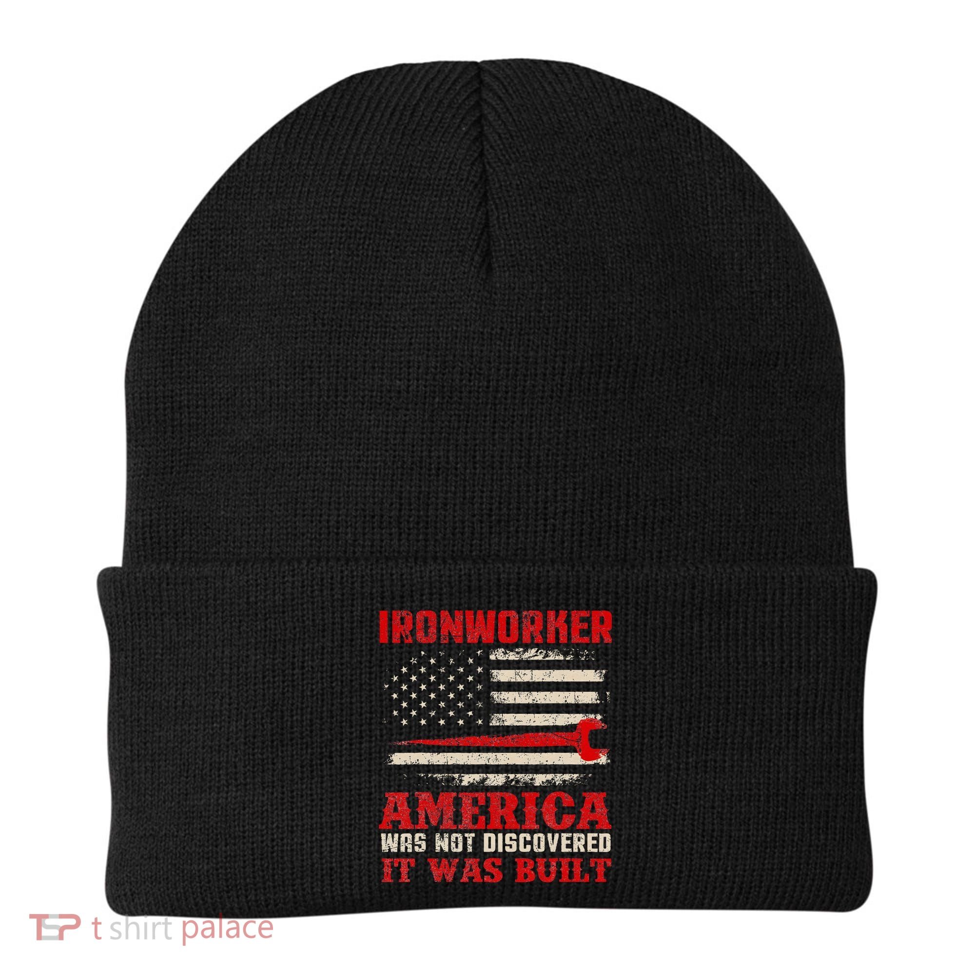 Ironworker American USA Flag Ironworking Worker Rodbuster Beanie