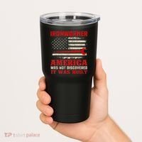 Ironworker American USA Flag Ironworking Worker Rodbuster Tumbler thumb 2