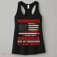 Ironworker American USA Flag Ironworking Worker Rodbuster Women's Tank Top thumb 3