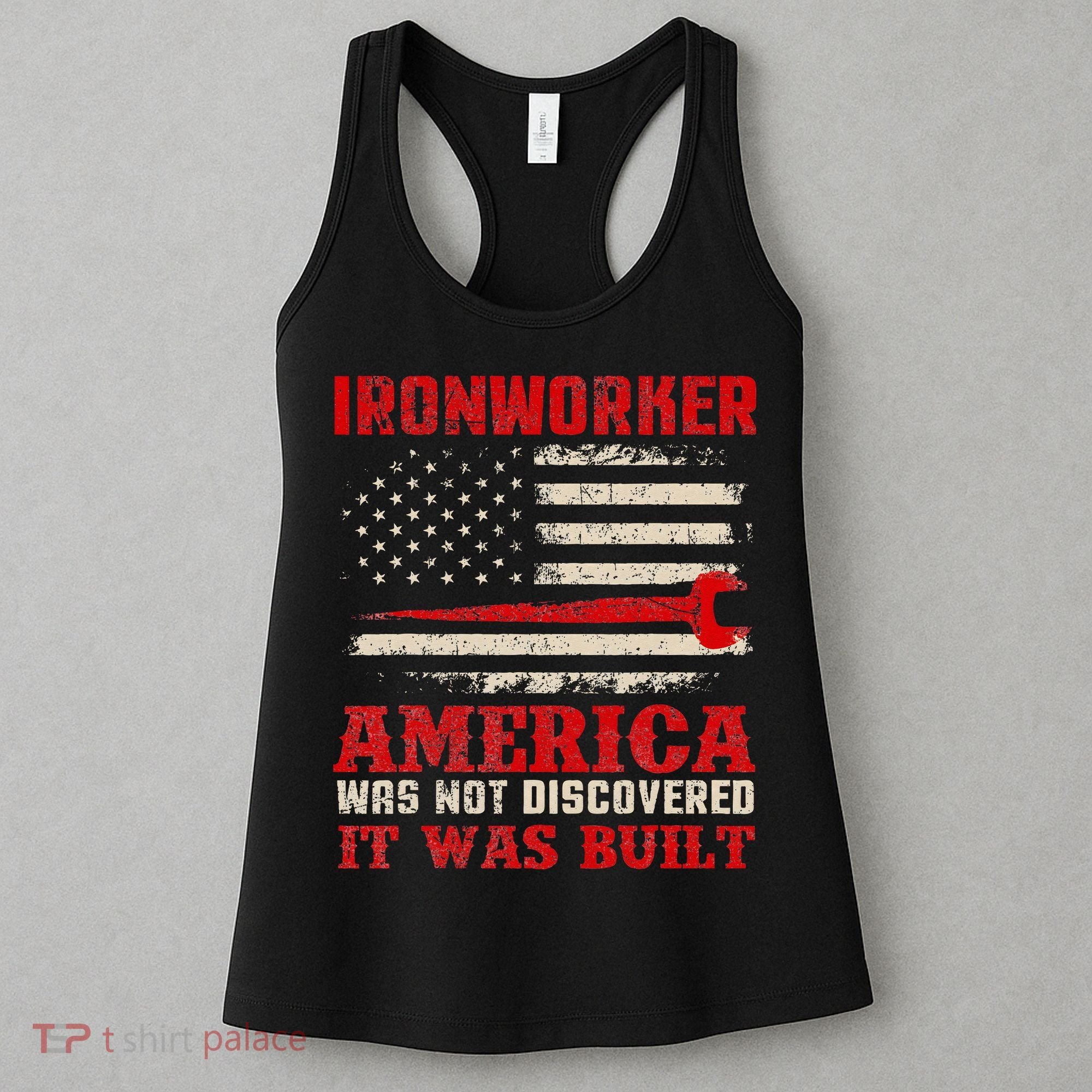 Ironworker American USA Flag Ironworking Worker Rodbuster Women's Tank Top