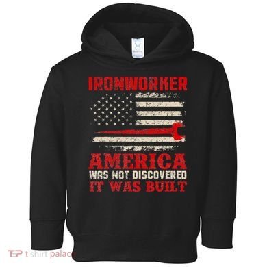 Ironworker American USA Flag Ironworking Worker Rodbuster Toddler Hoodie