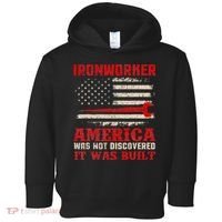 Ironworker American USA Flag Ironworking Worker Rodbuster Toddler Hoodie thumb 0