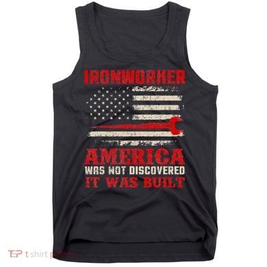 Ironworker American USA Flag Ironworking Worker Rodbuster Tank Top
