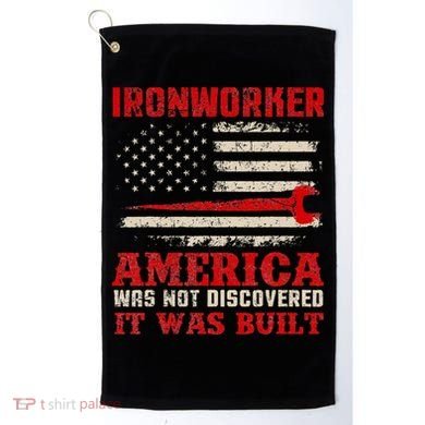 Ironworker American USA Flag Ironworking Worker Rodbuster Golf Towel