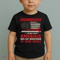 Ironworker American USA Flag Ironworking Worker Rodbuster Toddler T-Shirt thumb 2