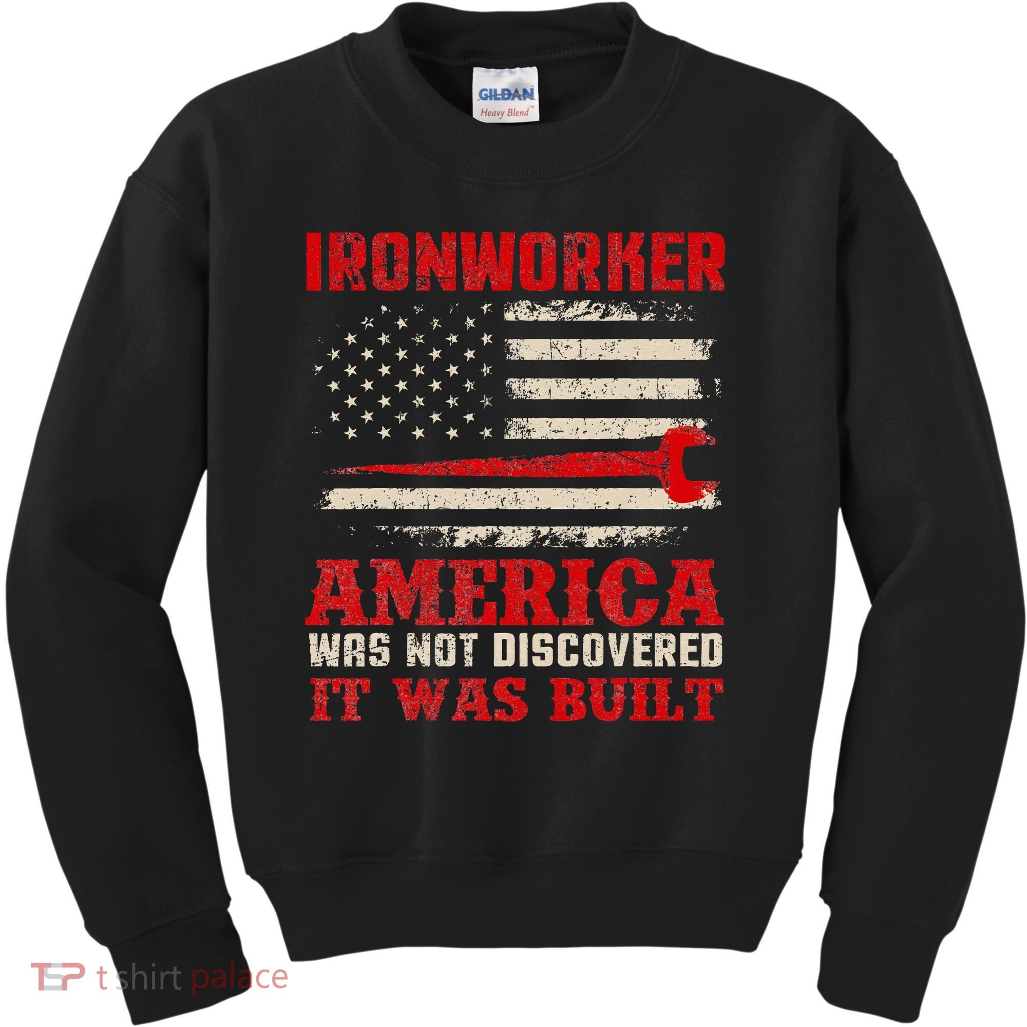 Ironworker American USA Flag Ironworking Worker Rodbuster Kids Sweatshirt
