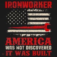 Ironworker American USA Flag Ironworking Worker Rodbuster Kids Long Sleeve Shirt thumb 2