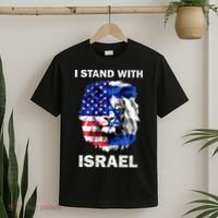 Israel And Usa Flag Lion | I Stand With Israel T-Shirt thumb 2