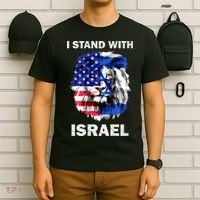 Israel And Usa Flag Lion | I Stand With Israel T-Shirt thumb 6