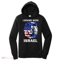 Israel And Usa Flag Lion | I Stand With Israel Women's Hoodie thumb 0