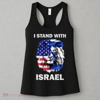 Israel And Usa Flag Lion | I Stand With Israel Women's Tank Top thumb 3