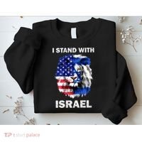 Israel And Usa Flag Lion | I Stand With Israel Sweatshirt thumb 2
