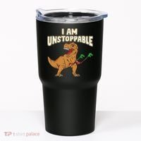 I Am Unstoppable TRex Funny Short Dinosaur Arms Joke Tumbler thumb 0