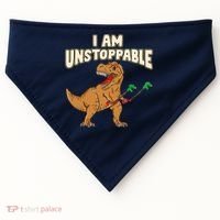 I Am Unstoppable TRex Funny Short Dinosaur Arms Joke USA-Made Doggie Bandana thumb 0