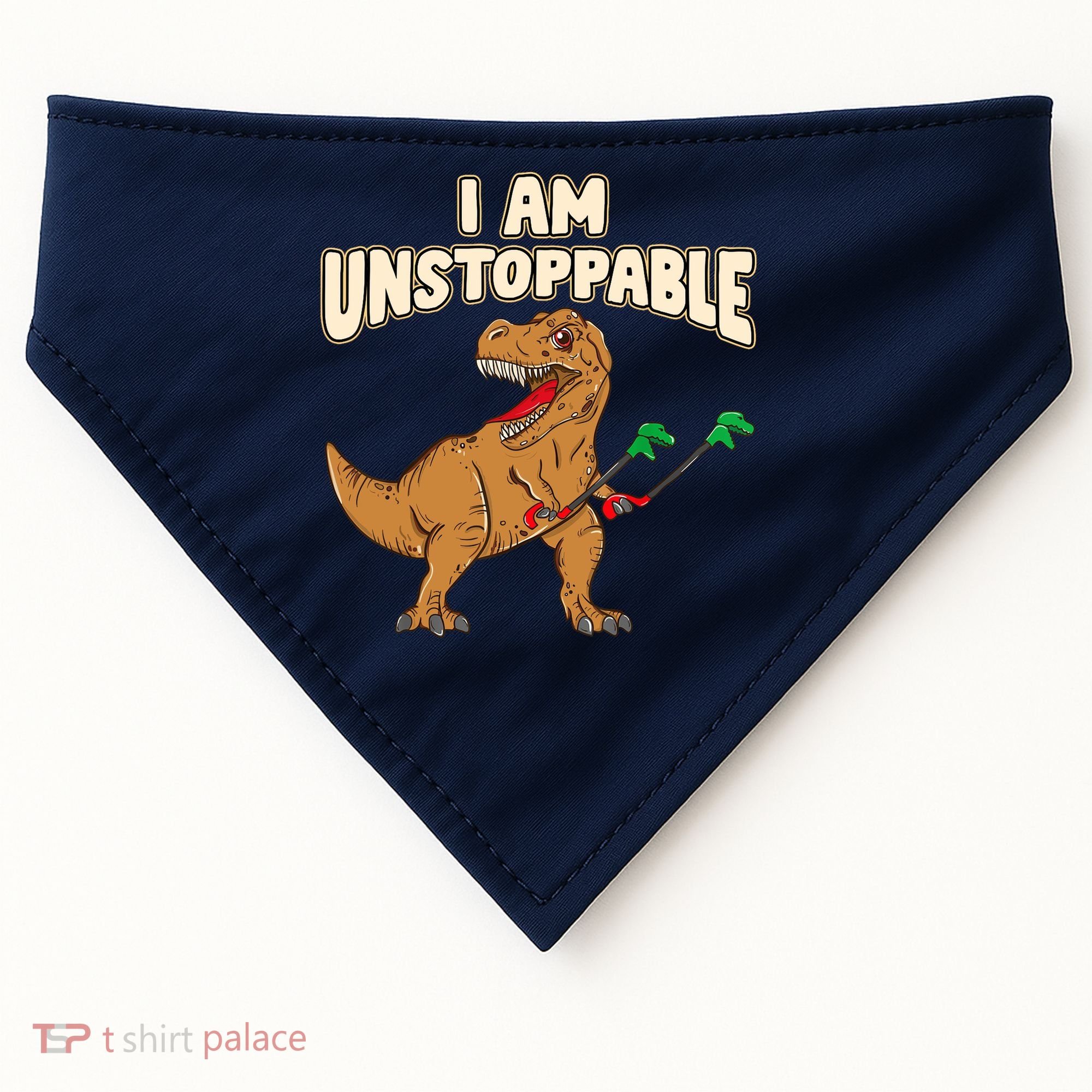 I Am Unstoppable TRex Funny Short Dinosaur Arms Joke USA-Made Doggie Bandana